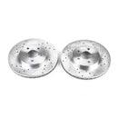 PowerStop Evolution Drilled Slotted Rotors Pair Front For Jaguar X-Type