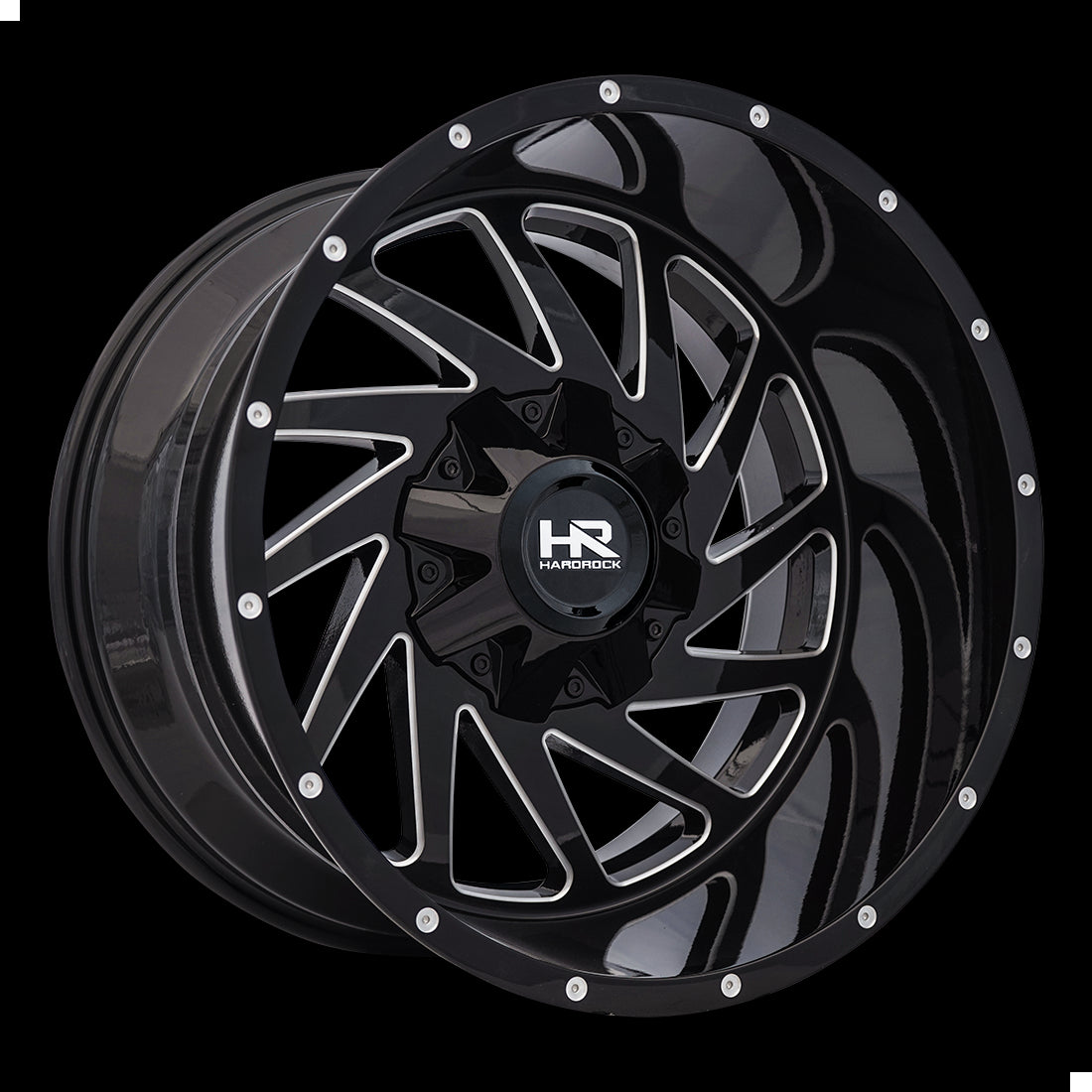 20x12 Hardrock Crusher Gloss Black Milled 6x135/139.7 ET-44 wheel/rim