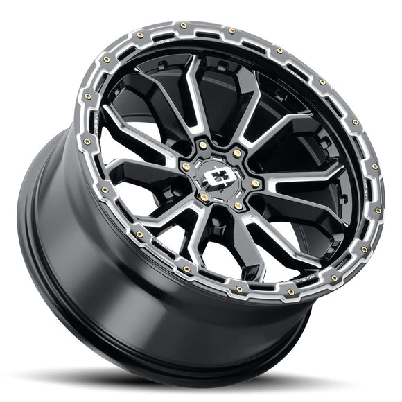 18x9 Vision 405 Korupt Gloss Black Milled Spoke Wheel 6x139.7 ET-12 CB106.2