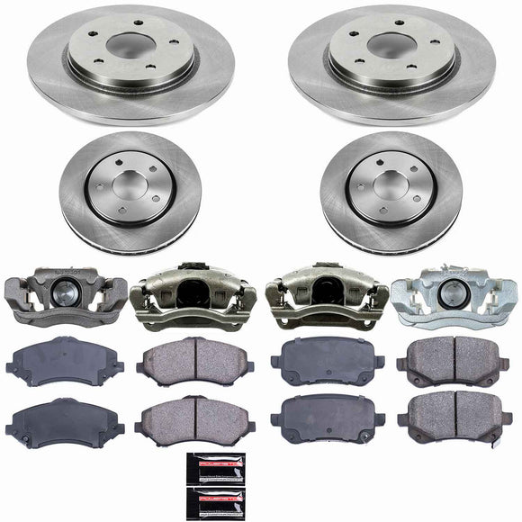 PowerStop OE Stock Replacement Low-Dust Ceramic Brake Pad, Rotor and Caliper Kit