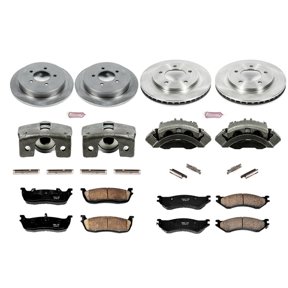 PowerStop OE Stock Replacement Low-Dust Ceramic Brake Pad, Rotor and Caliper Kit