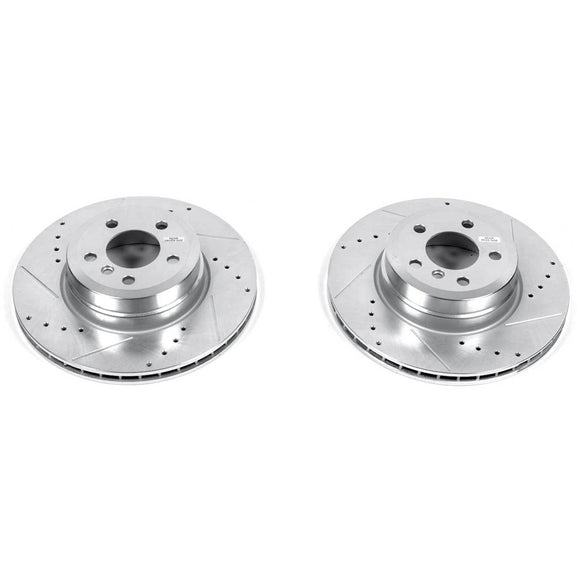 PowerStop Evolution Drilled And Slotted Rotors Pair Rear For BMW X5