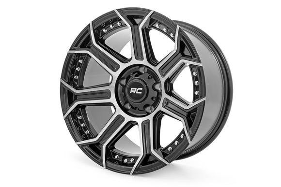 17x9 Rough Country 89 Series Black Machined Gun Metal Wheel 5x4.5 ET-12 CB3.18