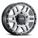 17x8 G-FX MV2 Matte Grey w/ Matte Black Lip 5x130 ET60 wheel/rim