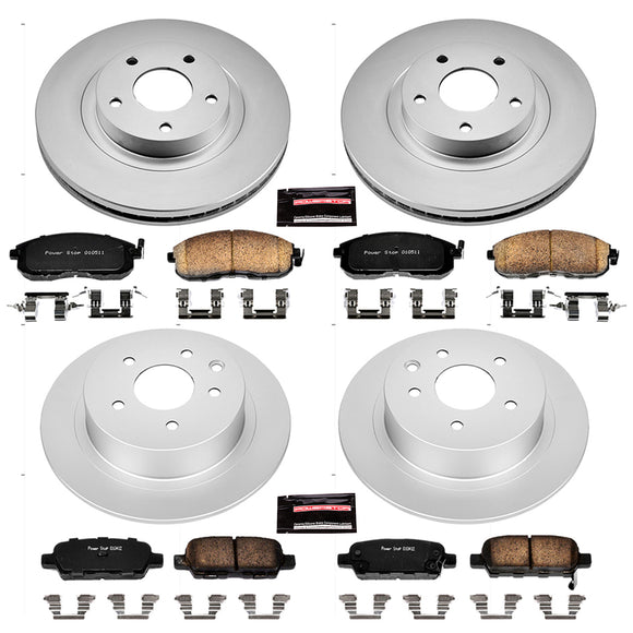 PowerStop Genuine Geomet Coated Rotor and Low-Dust Ceramic Brake Pad Kit