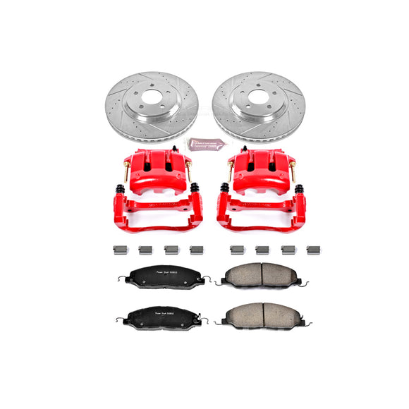 PowerStop Z23 Daily Driver Carbon-Fiber Ceramic Pads Drilled & Slotted Rotor & C