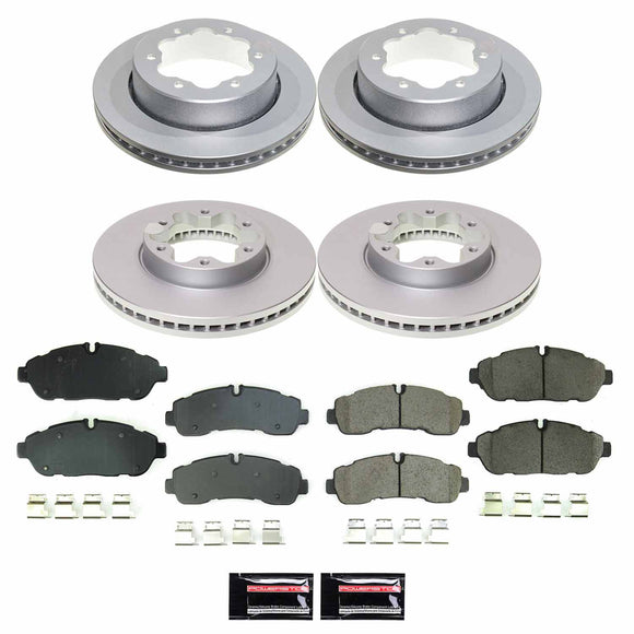 PowerStop Genuine Geomet Coated Rotor and Low-Dust Ceramic Brake Pad Kit