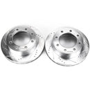PowerStop Evolution Drilled Slotted Rotors Pair Front For Ford F-250 Super Duty