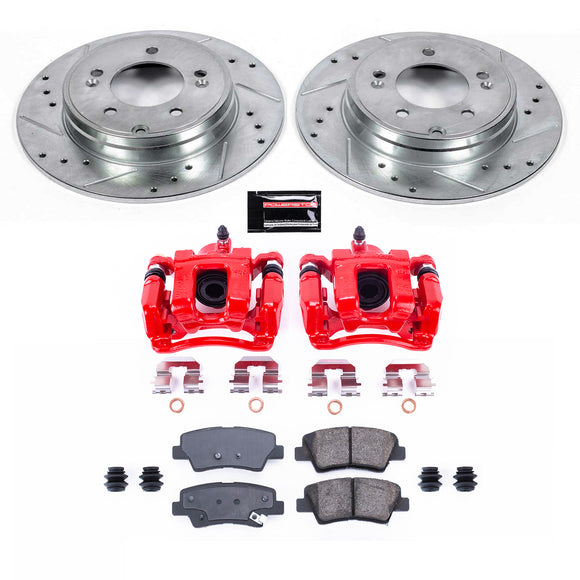 PowerStop Z23 Daily Driver Carbon-Fiber Ceramic Pads Drilled & Slotted Rotor & C