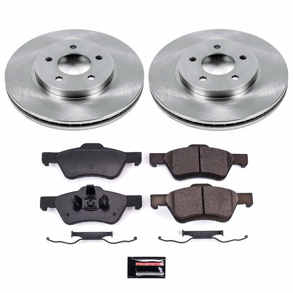 PowerStop OE Stock Replacement Low-Dust Ceramic Brake Pad and Rotor Kit