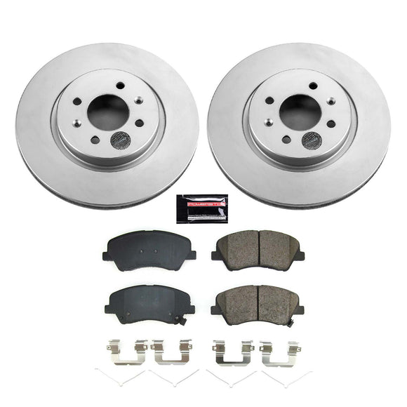 PowerStop Genuine Geomet Coated Rotor and Low-Dust Ceramic Brake Pad Kit