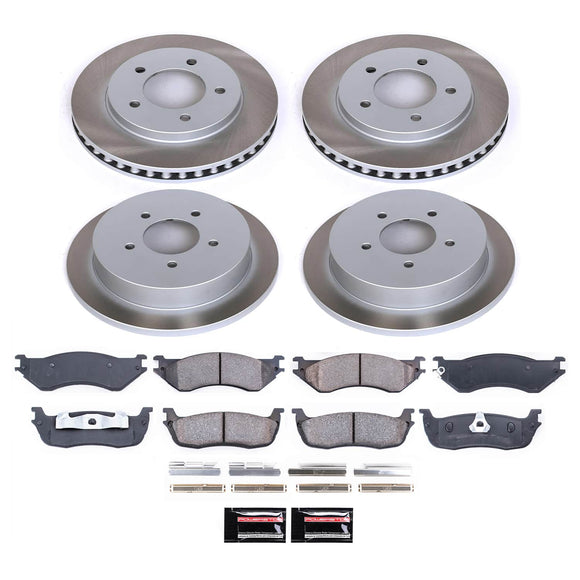 PowerStop Semi-Coated Rotor and Low-Dust Ceramic Brake Pad Kit