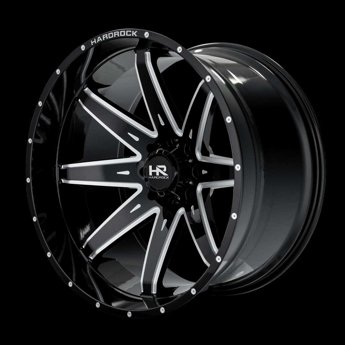 26x14 Hardrock Painkiller XPosed Gloss Black Milled 8x165.1 ET-76 wheel/rim