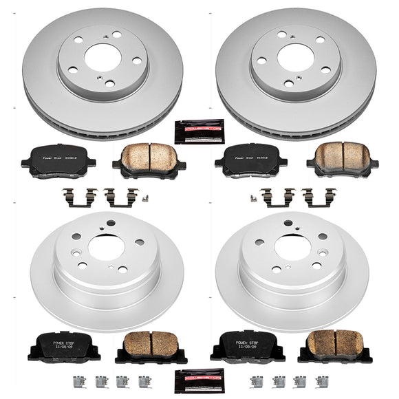 PowerStop Genuine Geomet Coated Rotor and Low-Dust Ceramic Brake Pad Kit