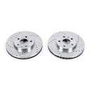 PowerStop Evolution Drilled Slotted Rotors Pair Front For Cadillac CTS