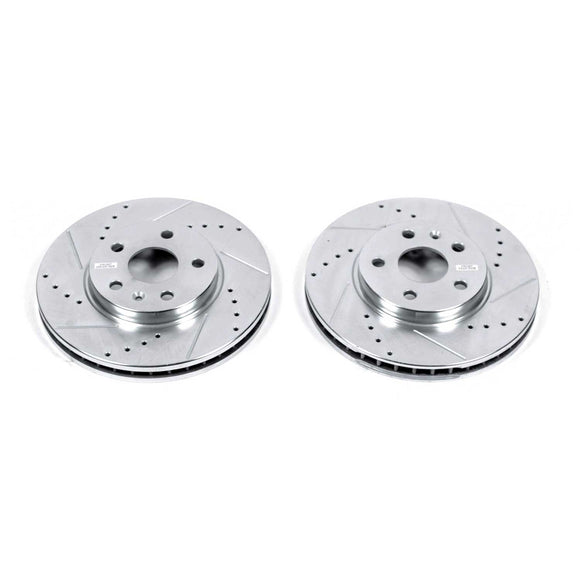 PowerStop Evolution Drilled Slotted Rotors Pair Front For Cadillac CTS