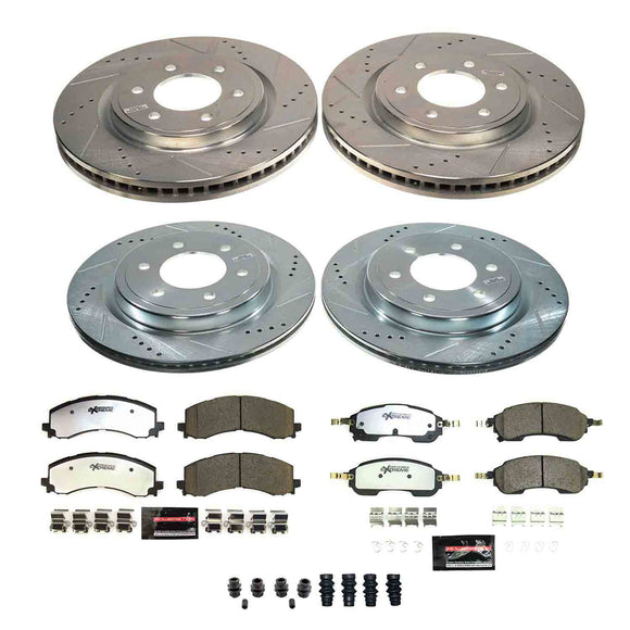 PowerStop Z36 Carbon-Fiber Ceramic Brake Pad with Drilled and Slotted Rotor Kit