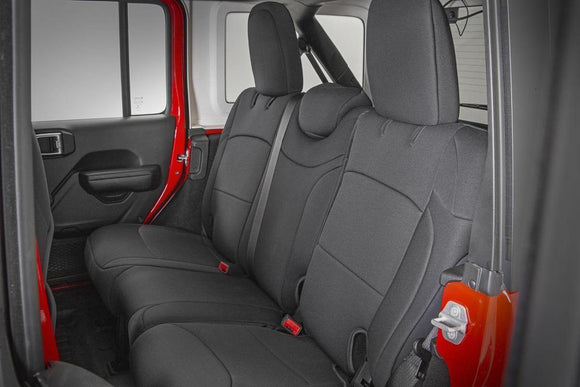 Rough Country Seat Covers Front and Rear w Armrest For Jeep Wrangler JL 18-23