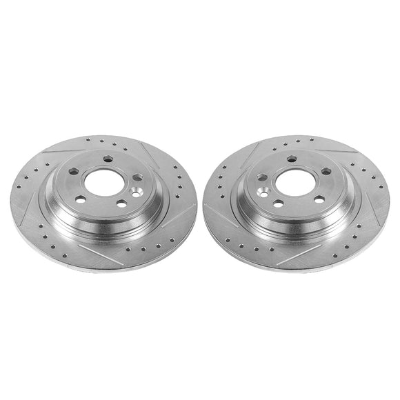 PowerStop Evolution Drilled Slotted Rotors Pair Rear For Volvo V70