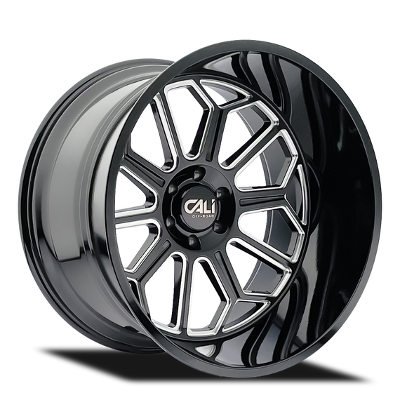 20x9 Cali Off-Road Auburn Gloss Black Milled 8x165.1 ET-12 CB125.2 Wheel Rim