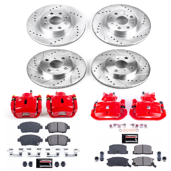PowerStop Z23 Daily Driver Carbon-Fiber Ceramic Pads Drilled & Slotted Rotor & C