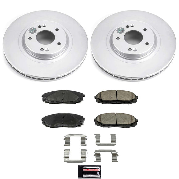 PowerStop Genuine Geomet Coated Rotor and Low-Dust Ceramic Brake Pad Kit