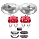 PowerStop Z26 Street Performance Ceramic Brake Pad, Drilled Slotted Rotor, and C