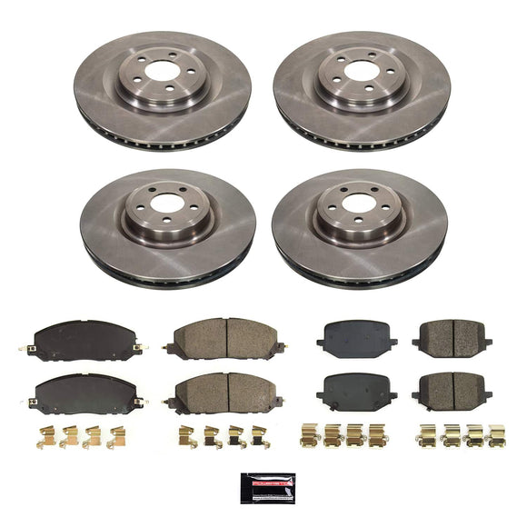 PowerStop OE Stock Replacement Low-Dust Ceramic Brake Pad and Rotor Kit