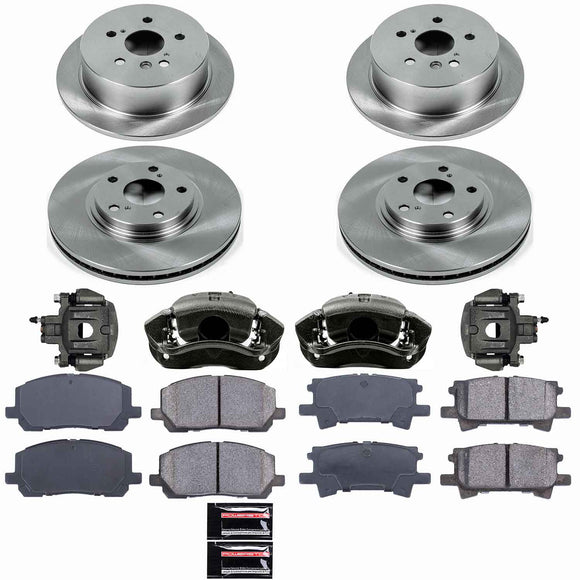 PowerStop OE Stock Replacement Low-Dust Ceramic Brake Pad, Rotor and Caliper Kit
