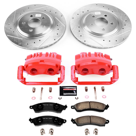 PowerStop Z23 Daily Driver Carbon-Fiber Ceramic Pads Drilled & Slotted Rotor & C