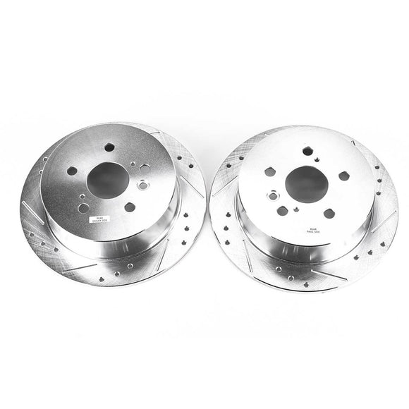 PowerStop Evolution Drilled Slotted Rotors Pair Rear For Lexus RX330