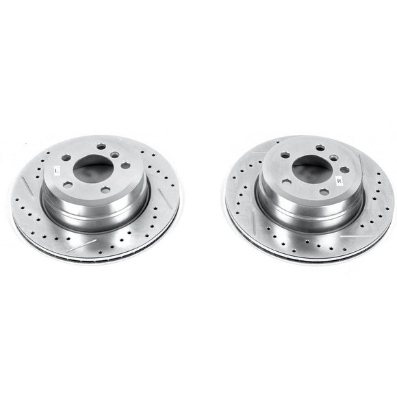 PowerStop Evolution Drilled And Slotted Rotors Pair Rear For BMW X5