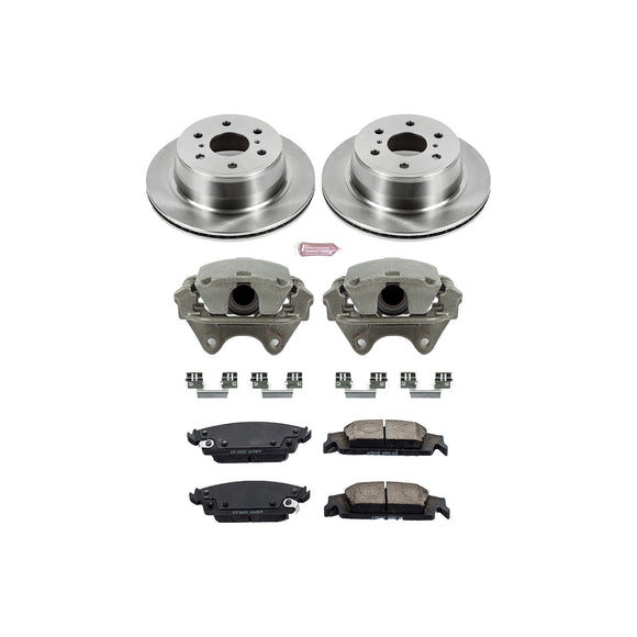 PowerStop OE Stock Replacement Low-Dust Ceramic Brake Pad, Rotor and Caliper Kit