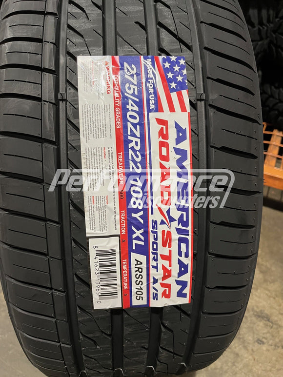 275/40ZR22 American Roadstar Sport A/S 108Y BSW XL 275 40 22 2754022