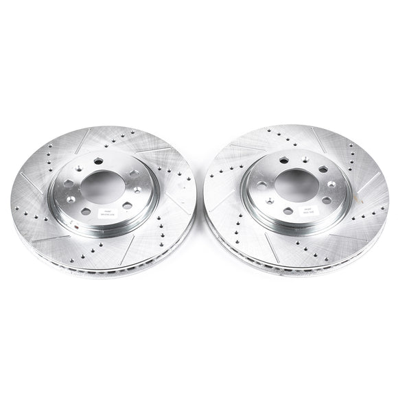 PowerStop Evolution Drilled Slotted Rotors Pair Front For Pontiac Solstice