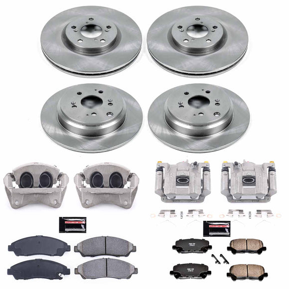 PowerStop OE Stock Replacement Low-Dust Ceramic Brake Pad, Rotor and Caliper Kit