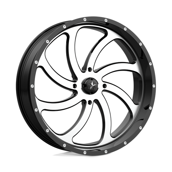 24X7 MSA Offroad Wheels Switch Machined Gloss Black Wheel/Rim 4x156 ET0