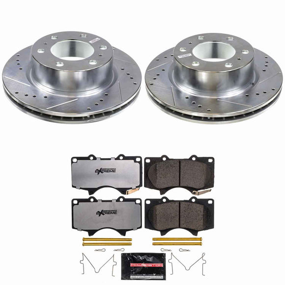PowerStop Z36 Carbon-Fiber Ceramic Brake Pad with Drilled and Slotted Rotor Kit