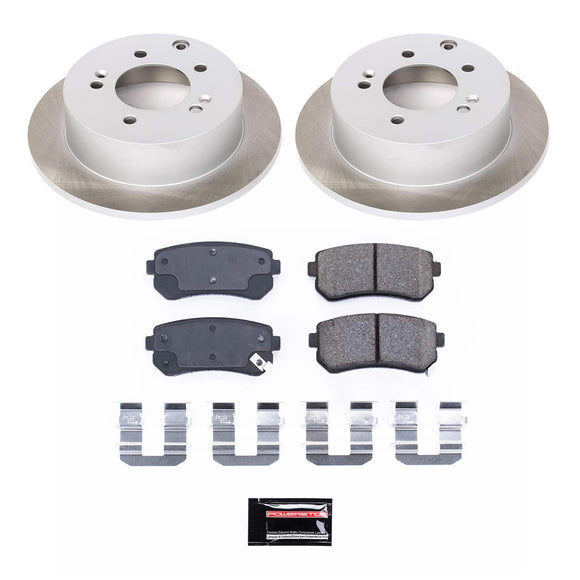 PowerStop Semi-Coated Rotor and Low-Dust Ceramic Brake Pad Kit