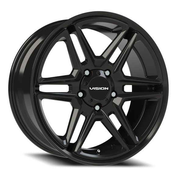 20x9 Vision 476 Wedge Gloss Black Wheel 5x139.7 ET15 CB77.8