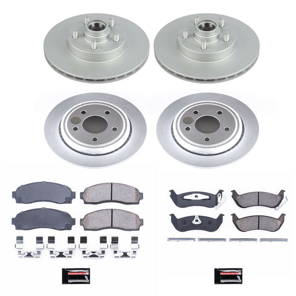 PowerStop Genuine Geomet Coated Rotor and Low-Dust Ceramic Brake Pad Kit