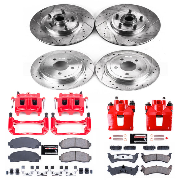 PowerStop Z23 Daily Driver Carbon-Fiber Ceramic Pads Drilled & Slotted Rotor & C