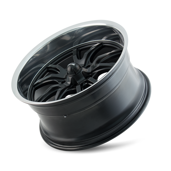 17x7 Ridler 650 Matte Black/Polished Lip Wheel/Rim(s) 5x120.65  17-7