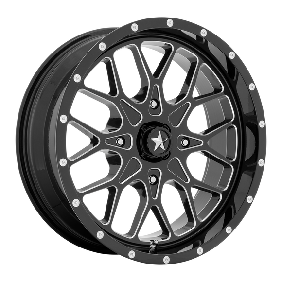 18X7 MSA OFFROAD WHEELS M45 PORTAL Gloss Black Milled 4X110 ET0 wheel/rim