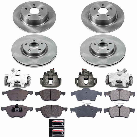PowerStop OE Stock Replacement Low-Dust Ceramic Brake Pad, Rotor and Caliper Kit
