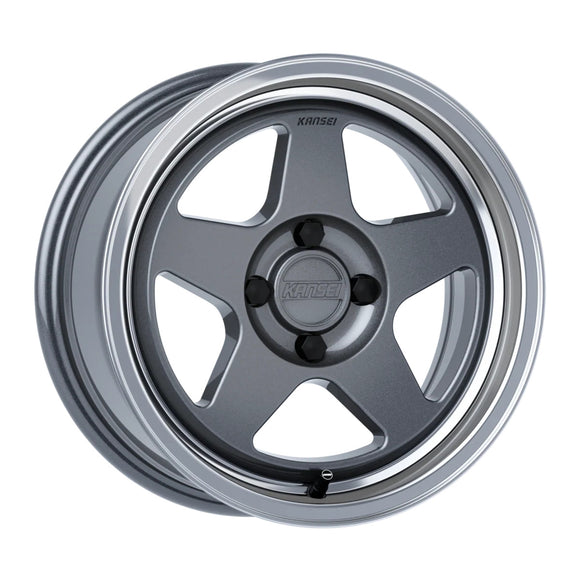 15x7 Kansei K12GM KNP Gloss Gunmetal 4x114.3 ET25 CB73.1 Wheel