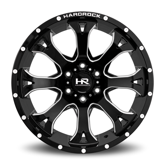 20x12 Hardrock BloodShot Xposed Gloss Black Milled 6x135 ET-44 wheel/rim