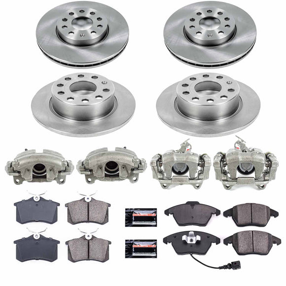PowerStop OE Stock Replacement Low-Dust Ceramic Brake Pad, Rotor and Caliper Kit