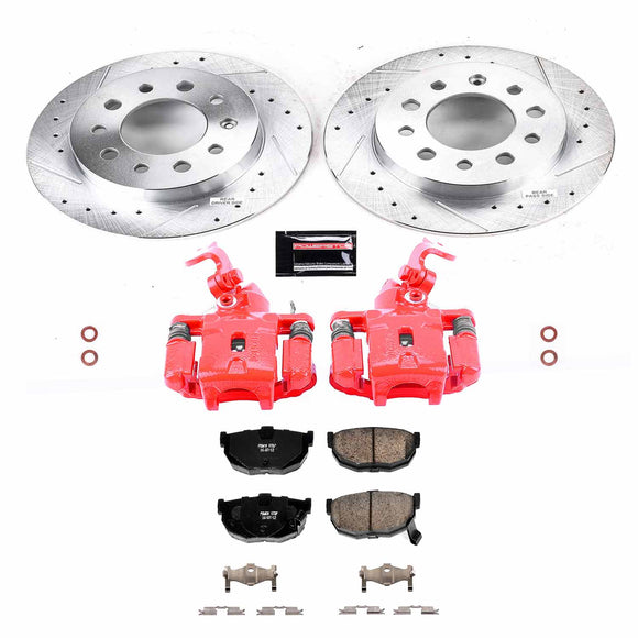 PowerStop Z23 Daily Driver Carbon-Fiber Ceramic Pads Drilled & Slotted Rotor & C
