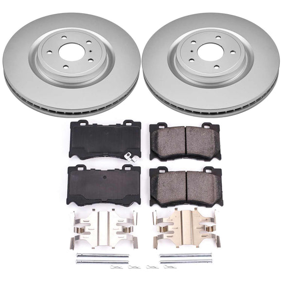 PowerStop Genuine Geomet Coated Rotor and Low-Dust Ceramic Brake Pad Kit